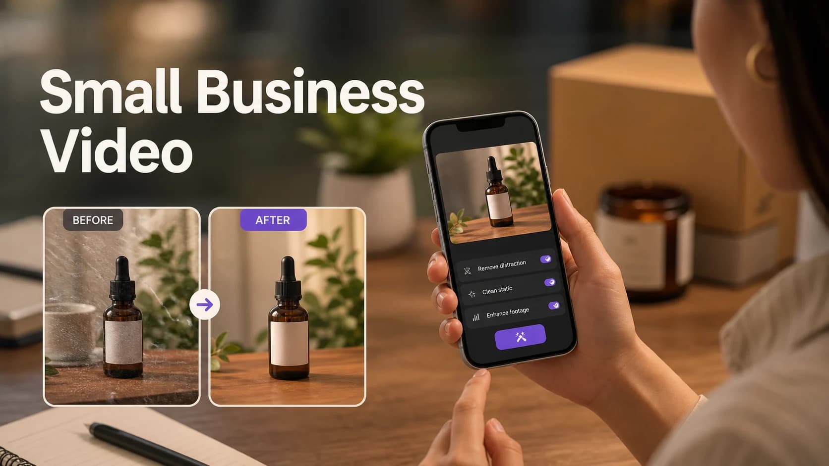 Clean product, event, and promo videos preview in Video Eraser