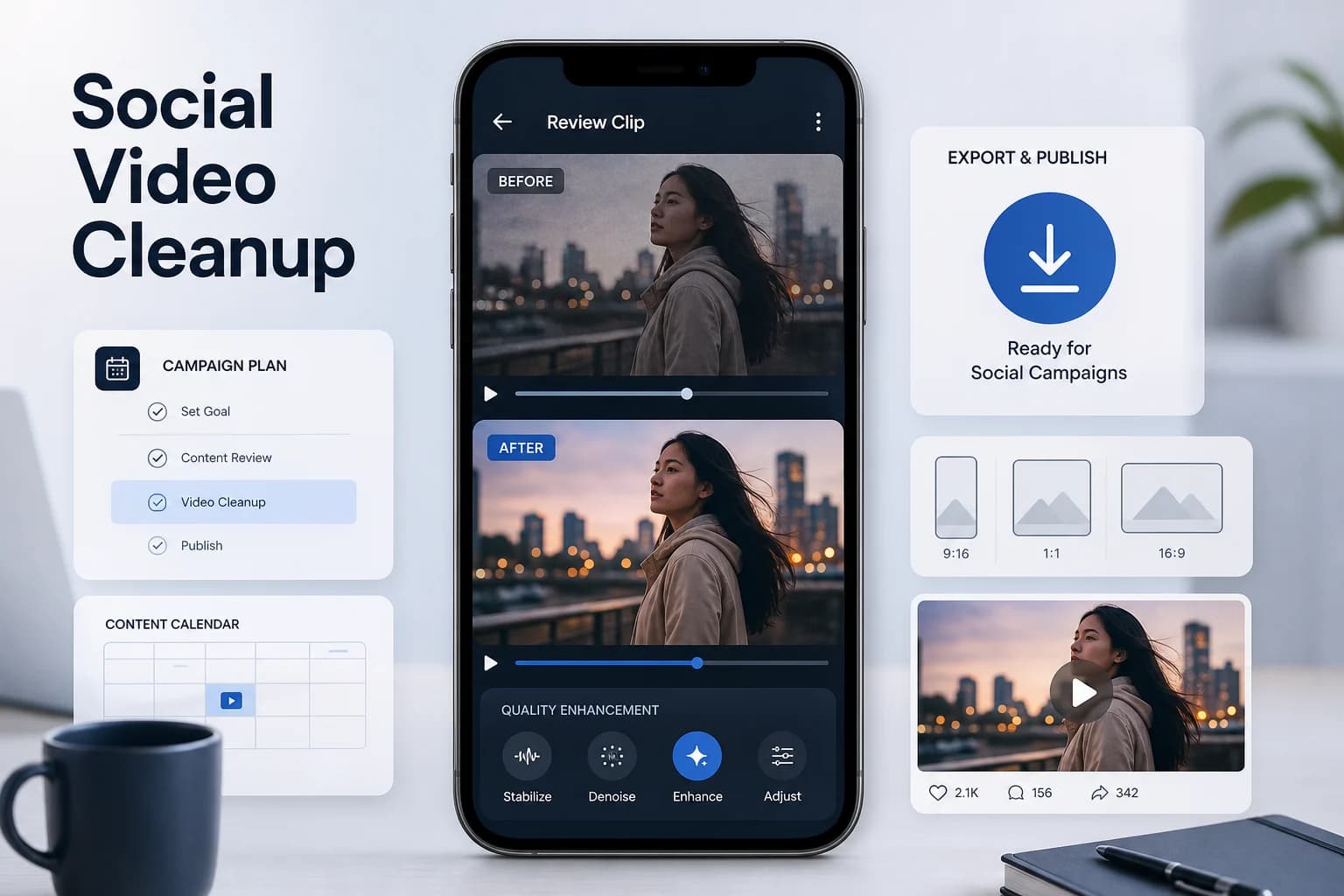 Prepare cleaner clips for social campaigns preview in Video Eraser