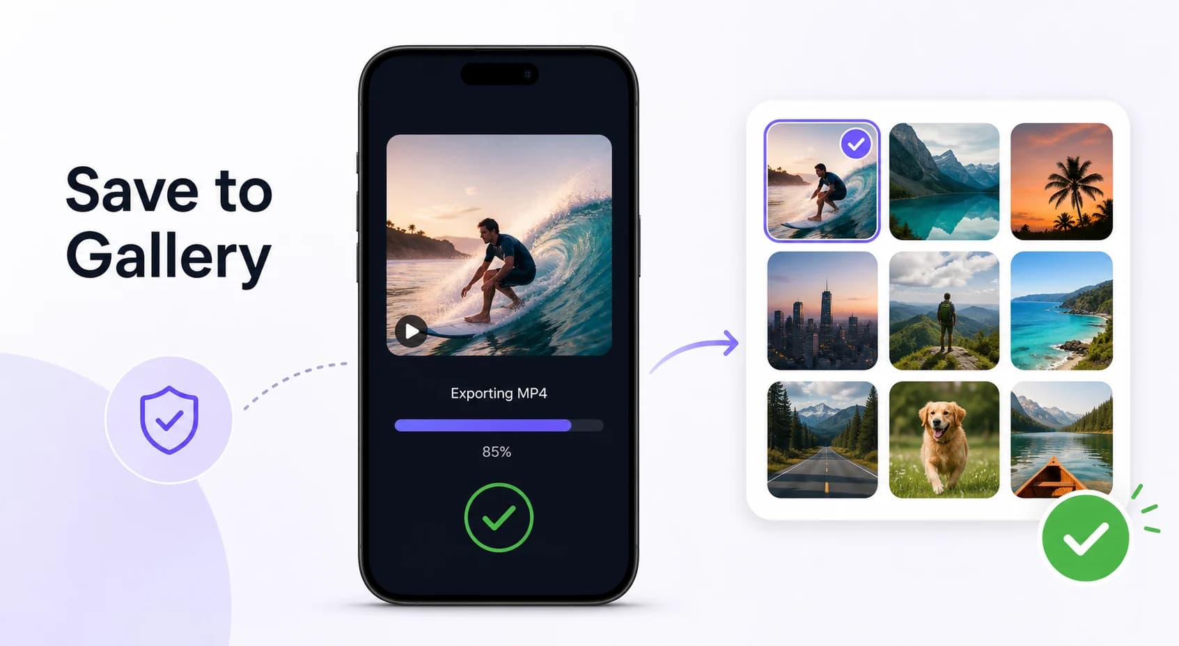 Save processed videos to your phone support visual